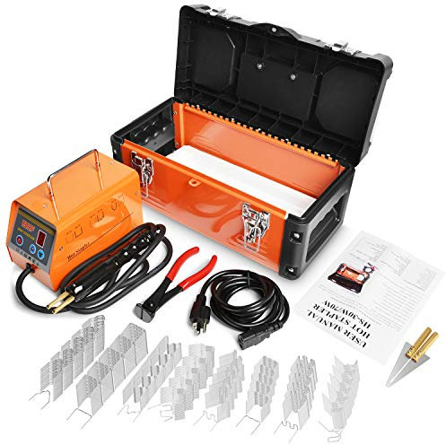 OIMERRY Kit de Soldador de plástico con 800 Grapas Calientes, Potencia Ajustable de 5 Niveles, 110 V, Kit de Soldadura de reparación de plástico para Parachoques