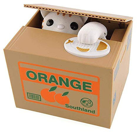 Barelove Tirelire électronique intelligente pour enfants, distributeur de billets, billets de guichet, voler un chat mignon, tirelire électronique intelligente, serrure sûre, excellent cadeau pour les