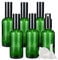 ZEOABSY 6 Pcs 100ml Empty Green Glass with Fine Mist Spray Bottles Travel Portable Small Refillable Sprayer Bottles with Black Pump Head for Cosmetic Perfume Containers, with 2X Funnel