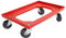 Karton EU Transportroller für Boxen 60 x 40 cm ohne Bremse, Rot, 4 Lenkrollen, Kunststoff, Basic, Material Handling Equipment, Rollwagen