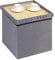 Bonlife Velvet Ottoman with Storage,Folding Coffee Table with Seat,Cube Storage Boxes with Lids,Footstool for Living Room,Grey,40x40x40cm