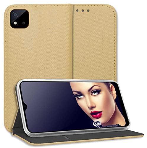 mtb more energy® Klapphülle Smart Magnet kompatibel mit Realme C11 2021 (RMX3231, 6.52'') - Gold - Bookstyle - Klapp-Cover Hülle Wallet Case