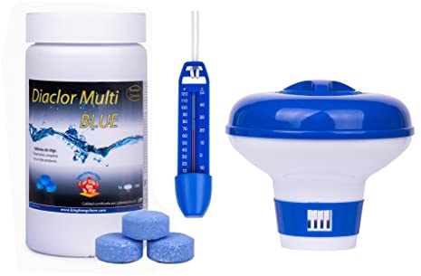 Kit Mini Piscinas - DIACLOR Multi Blue 20 gr 1 kg + dosificador pequeño + termometro - (Kit de Inicio 20 Blue)