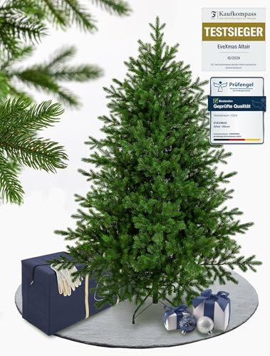 eveXmas 185cm Künstlicher Weihnachtsbaum, Tannenbaum ALTAIR Klassik Grün, 728 Zweige 100% PE-Spitzen, inklusive Metallständer