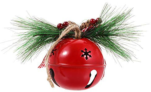 Toyvian Weihnachtsglocke Massives Eisen Rot 90mm Weihnachtsbaumdekor Selbstgemacht Glockenanhänger Festliche Christbaumschmuck