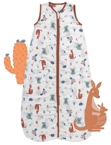 schlummersack Schlafsack Baby Sommer 80 cm dünn Bambus-Musselin Känguru | Babyschlafsack Sommer 0.5 Tog 0 5 Tog Baby Schlafsack Sommer | Sommer Schlafsack Baby ungefüttert