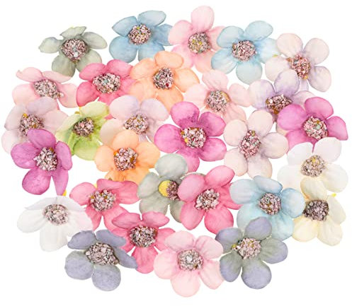 FAVOMOTO 50 Stück Künstliche Blumen, Gänseblümchen Blütenköpfe, Künstliche Blumen Kunstblumen Deko Seidenblumen Blumen Künstlich Blumenkopf Plastikblumen Deko