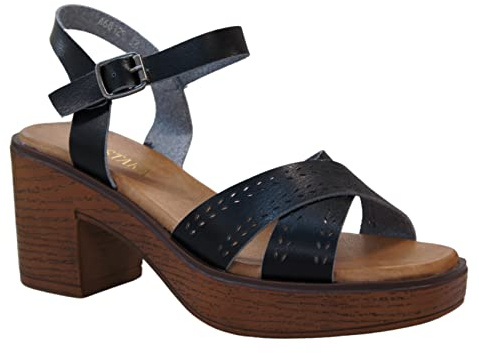 Women's Fashion Platform Wood Effect Heel cushioning Indoor Outdoor