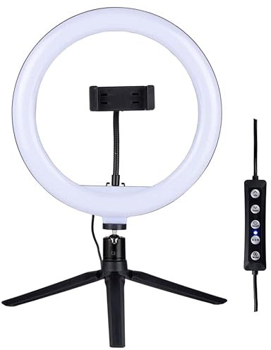 Grundig Selfie Ringlampe auf Stattief - für Smartphone - Social Media und Vlogs - 152 LED - Flexibel - ⌀25 cm