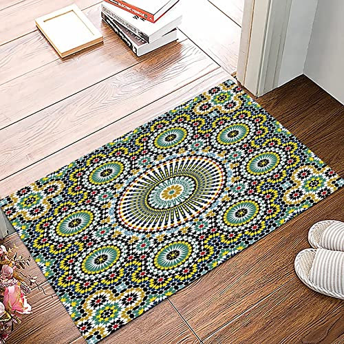 Badematte 50x80cm, Rutschfeste Badteppich, Arabeske, ethnisch marokkanisch orientalisch orientalisch traditionell Vintage,Mikrofaser Badvorleger mit, Wasserabsorbierende Weiche teppiche für Badezimmer