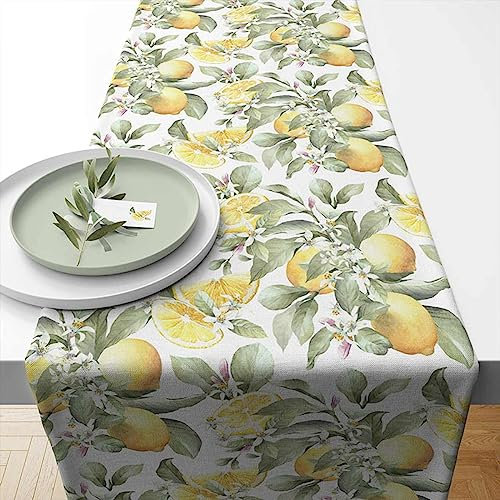Ambiente Tischläufer Table Runner / 40x150 cm / Zitronen Limoni / Baumwolle