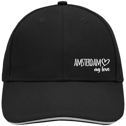 Huuraa Cappy Mütze Amsterdam My Love Geschenk Black/Light Grey Amsterdam Präsent