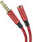 MOSWAG 3.5mm Stecker zu Buchse Verlängerungskabel mit Mikrofon Stereo Audio Adapter Nylon geflochten Kompatibel für Heim/Auto Stereos Smartphones Kopfhörer Tablets Media Player und mehr