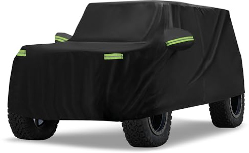 uxcell wasserdichte Autoabdeckung Autoschutzhülle für Ford Bronco 4-Türer 2021-2023 Outdoor Vollgarage Allwetterschutz Regen Sonnenschutz mit Reißverschluss Schwarz