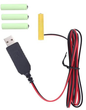 SCUDGOOD AAA Battery Eliminators USB Power Supply Cable Replace 4x 1.5V LR03 AAA Batteries For Radio Electric Toy Clock LED Light AAA LR03 Battery Eliminators Power Supply Adapter
