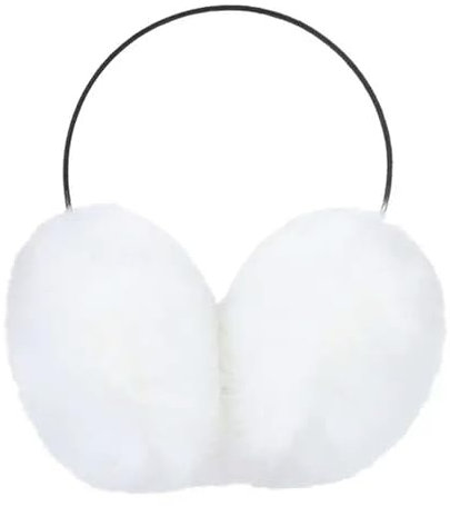 ZyMen Cache-oreilles pour femme - Protection contre le froid - En fourrure de lapin artificielle, blanc, A