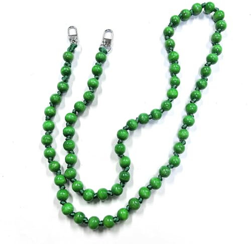 Wambere Universal Holzperlen Handykette SchlüsselbandKette Schlüsselkette Holz Perlen Handyband Handy Lanyard Anhänger Handy Schmuck Handyanhänger Taschenkette Beutelkette für Damen Mädchen,Grün
