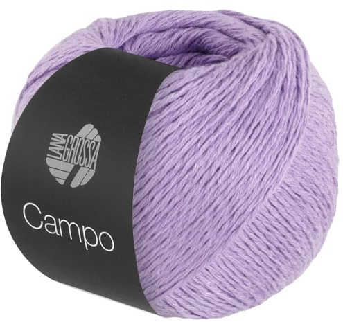 LANA GROSSA Campo | Feines, mehrfach verzwirntes Baumwoll-Mischgarn mit Struktur | Handstrickgarn aus 65% Baumwolle & 25% Viskose & 10% Leinen | 50g Wolle zum Stricken & Häkeln | 165m Garn FB 20