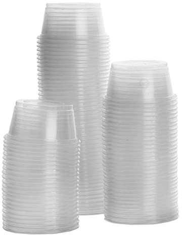 Veesper Reptile Water Bowl 100Pcs Transparent Gecko Food Cups Reptile Bowl Crested Gecko Food Plastic Reptile Feeding Bowl Dish Gecko Food Water Containers for Crested Gecko Lizards Small Pets