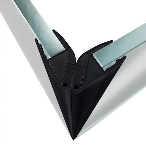 Kit guarnizioni magnetiche nero opaco universali per box doccia 5-6 mm, H 200 cm riducibile su misura