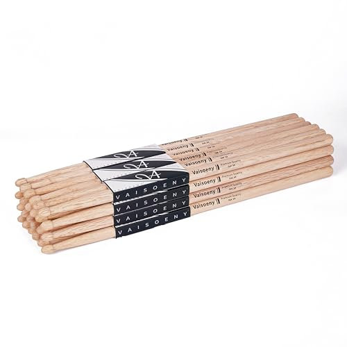 Vaisoeny Baquetas 7A para adultos, 12 pares de baquetas clásicas de madera de roble para niños, accesorios profesionales de percusión para instrumentos musicales