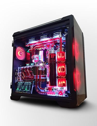 VIXIA High End Custom Watercooled Gaming PC - Intel Core i7 14700K 5.6GHz - GeForce RTX 4080 Super DDR6X 16GB -DDR5 64GB 6000MHz - PCIe4.0 M.2 NVME 2TB - Full Dual Cooling - VXF-20B2 - All Red