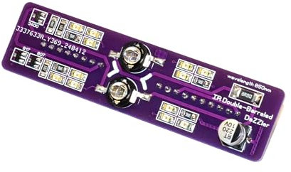 IotMug Double Barreled IR LED Blaster Dazzler 850nm Competible with Flipper Zero, Purple