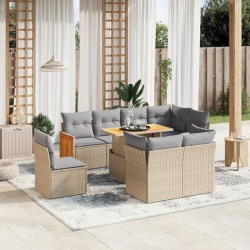 Amorsee Gartenlounge Ecklounge XXL Verstellbare Tischplatte Lounge Möbel Outdoor Terrassenmöbel Groß Loungemöbel Set Rattan Gartensofa Garten Sofa Terrasse Gartenmöbel Set Sitzgarnitur