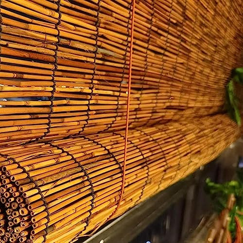 Bamboo Shades Außenrollos für Fenster Kühl Sichtschutz und Sonnenschutz Ideal für Küche Garten Balkon 100x150cm