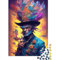 Mann mit Hut, Pop-Art-Puzzle für Erwachsene, 500 Teile, Puzzle, 500 Teile, Puzzle für Erwachsene, Puzzlespiele, Spielzeug, Geschenk für 500 Teile (52 x 38 cm)