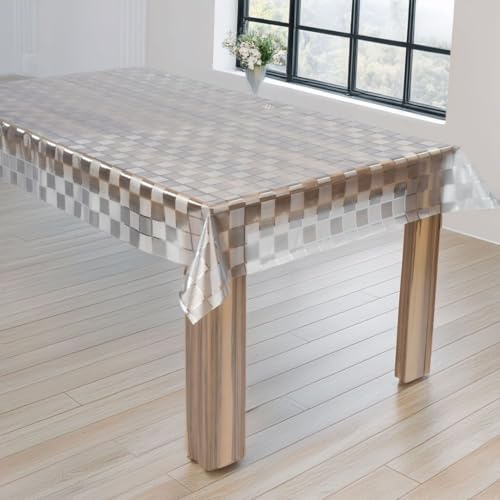 laro Premium Line 0,3mm weich transparente Tischdecke Folie Transparent Karo Tischschutz Schutzfolie Abwaschbar PVC, Muster:Folie Transparent Karo, Größe:80x140