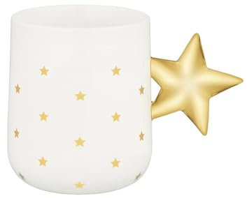 Alessi Delight NZ01 – Weihnachtsbecher aus Dekoriertem Porzellan, 37 cl, Weiß und Gold