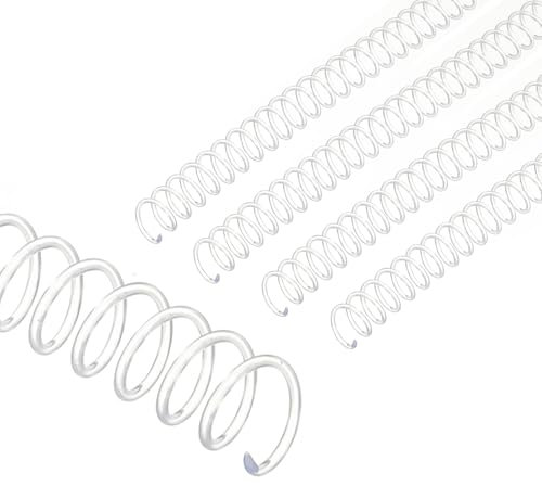 PATIKIL 13mm (1/2) Bobines de reliure spirale en plastique, 100 pièces Bobines de reliure 105 feuilles de capacité 3:1 Bobines de reliure pour la reliure de feuilles de papier,Transparent