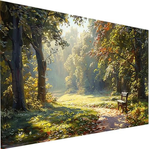 Malen Nach Zahlen Erwachsene Baum, Malen Nach Zahlen Bastelset Erwachsene, DIY Malen Nach Zahlen Kinder Pflanze mit Acrylfarben Handgemalt Ölgemälde Set für Haus Wand Deko, mit Rahmen 80x160cm 1-P