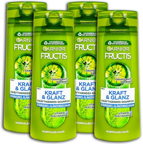 4 er Pack Garnier Fructis Kraft & Glanz kräftigendes Shampoo XXL 4 x 400 ml