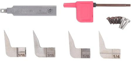 4 Pcs Carbide Router Plane Blades Set 1/16 1/8 3/16 1/4 Inch for Woodworking Hand Planer, Sturdy and Cutting Replacement Blades with Storage Box