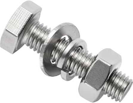 msymsyu 30 Stück Sechskantschrauben M6x60mm Edelstahl A2 V2A Schrauben Set | mit Muttern, Unterlegscheiben und Federscheiben, M6 Maschinenschrauben für DIY Montage von verschiedenen mechanischen Geräten