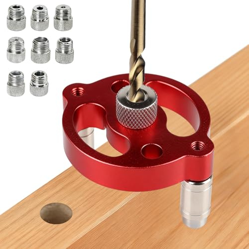 Kit de centrage pour le travail du bois, Guide de perçage vertical en aluminium avec douilles 3 à 10 mm, Gabarit de perçage précis pour trous droits, Centreur d’angle pour menuiserie