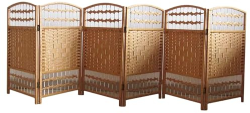 NIUSABOU Faltbarer Sichtschutz, Raumteiler-Faltwand, 4/5/6 Panel, 15,74 x 31,49 Zoll, Gelb, Weiß(Yellow,31.49 x 15.74in-6 Pieces)