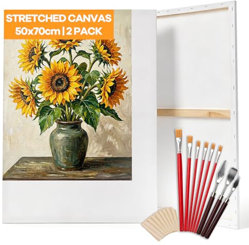 DazSpirit Leinwand zum Bemalen 50x70 cm 2er Set, Keilrahmen Leinwand Groß
