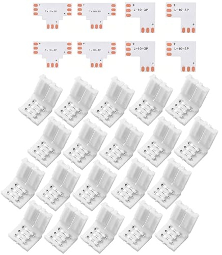 LED Streifen Verbinder Set 28-teilig Für 8mm 10mm LED Band Verbindung | Universeller Connector, Für Bänder, Einfache Installation, Steckverbinder, Robust, Kompakt, Praktisch, Kfz, Zubehör