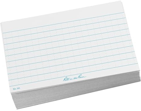 Rite In The Rain Weatherproof Index Cards, 3 x 5, Universal Pattern, White (No. 191)