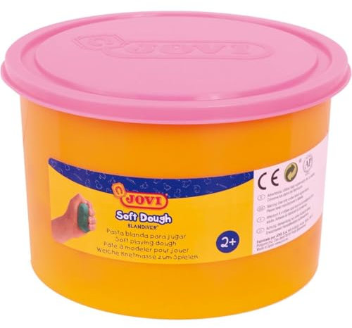 Jovi - Pâte à Jouer Souple, Soft Dough BLANDIVER, Pot 460g, Couleur Rose, Idéal pour s'initier au Monde du modelage (46008)
