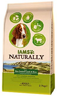 Iams Naturally Hund Lamm (Trockenfutter für Erwachsene Hunde mit viel Lamm aus Neuseeland & Reis), 2.7 kg Beutel, 3er Pack (3 x 2.7 kg)