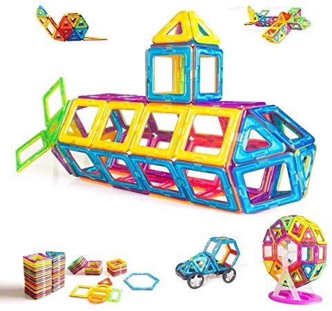 CONDIS Magnetische Bausteine 95 Teile, Magnetspielzeug Magneten Fuer Kinder Magnetbausteine Set Spielzeug Magnetspiele für Kinder Geschenk ab 3 4 5 6 7 8 Jahre Junge Mädchen Bauklötze Bausatz