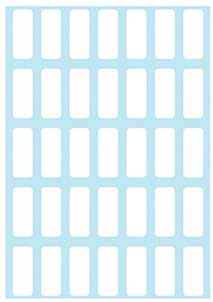 herlitz Etiketten, neutral blanko, weiß, 8 x 20mm, Büro, Haushalt, 6 Bögen à 35 Sticker