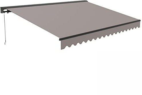 Halbrundmarkise, 3 x 2,5 m, Aluminium, Taupe