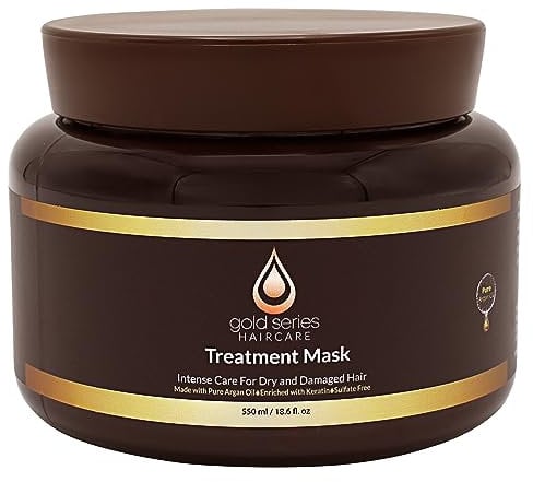 Moroccan Gold Series Treatment Mask – Pure Argan Oil Mask for Dry and Damaged Hair, 550 ml
