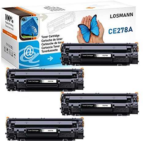 LOSMANN 4x Toner Kompatibel für HP CE278A 78A für HP Laserjet Pro M1530 MFP, M1536 DNF MFP, M1537 DNF MFP, M1538 DNF MFP, M1539 DNF MFP, P1560, P1566, P1600, P1606 DN, P1607 DN, P1608 DN, P1609 DN
