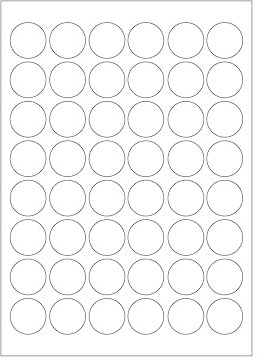 MADE IN GERMANY 240 Etiketten selbstklebend 30 mm rund weiß permanent klebend auf Bogen A4 (5 Bögen x 48 Etik.) CS Label – Universaletiketten zum Beschriften und Bedrucken.